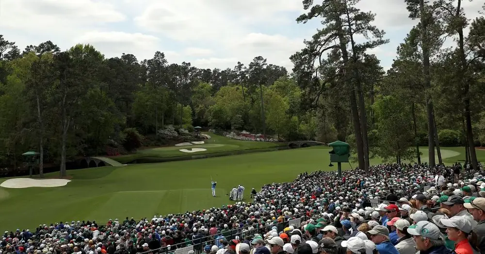 Golf course during a major tournament